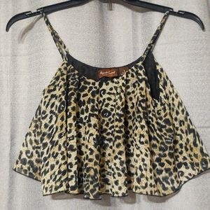 Speed Control New York Flowy Animal Print Crop Top Sz Small